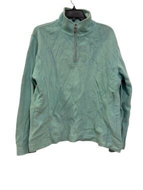 Tommy Bahama Mens Mint Green 1/4 Zip Pullover Sweater L